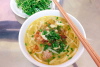 A bowl of Bánh Canh soup made with Fixyfood Wheat Noodle for Bánh Canh Huế